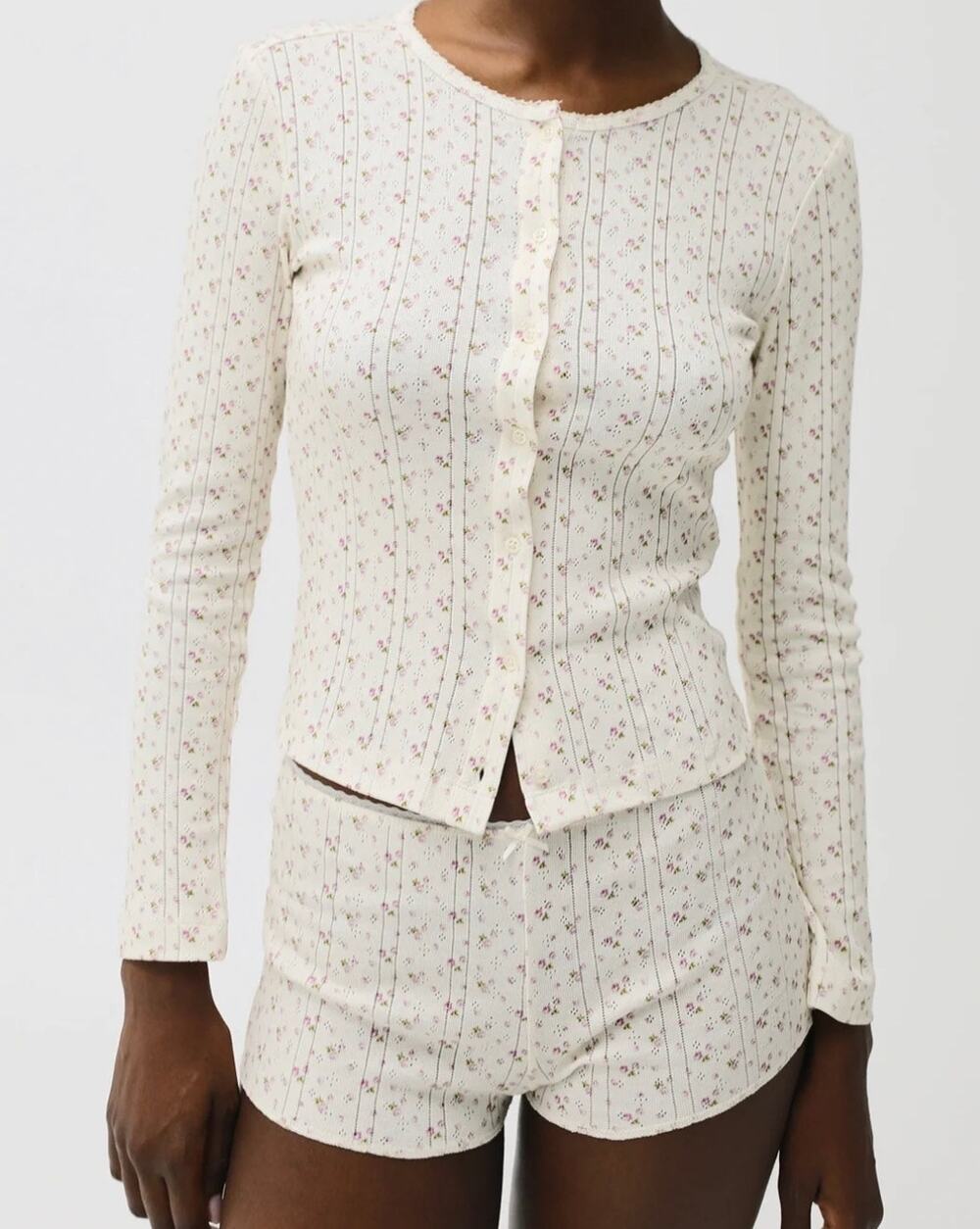 Coucou intimates cou cou Pointelle cardigan English rose xl l large top